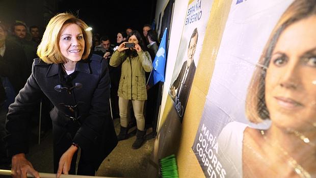 Cospedal durante el acto de inicio de campaña electoral que se celebró en Guadamur.