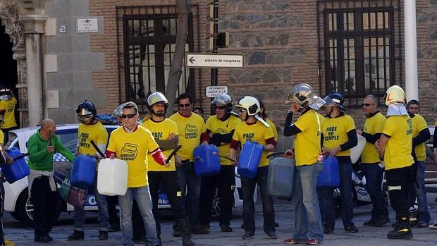 Los bomberos protagonizaron varias protestas la pasada legislatura