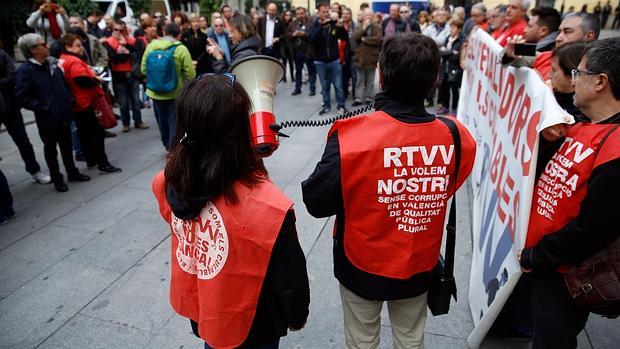 Imagen de archivo de una protesta de los extrabajadores de RTVV