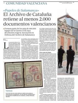 ABC desveló el pasado mes de septiembre la existencia de al menos 2.000 documentos valencianos en manos de Cataluña
