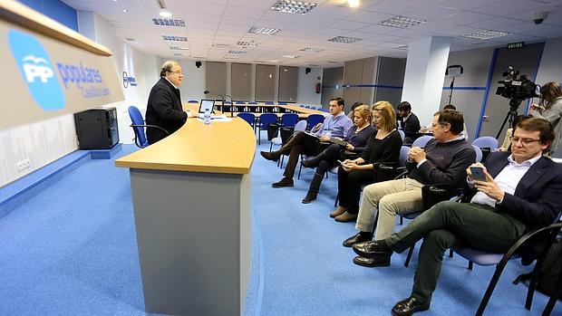 Herrera comparece en la sede del PP de Castilla y León, en Valladolid