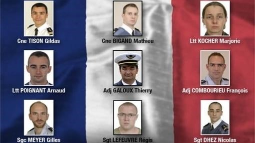 Los nueve militares franceces fallecidos