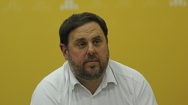 Junqueras durante la reunión ejecutiva extraordinari