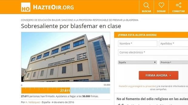 Recogidas más de 27.000 firmas contra un vídeo blasfemo de un instituto de Palma