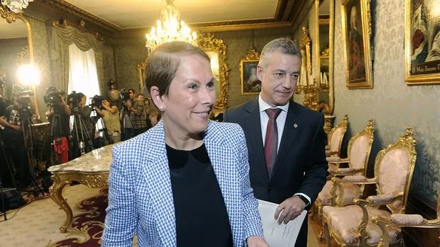 La presidenta de Navarra, Uxue Barkos, recibió el pasado mes de septiembre al lendakari vasco, Íñigo Urkullu, en Pamplona