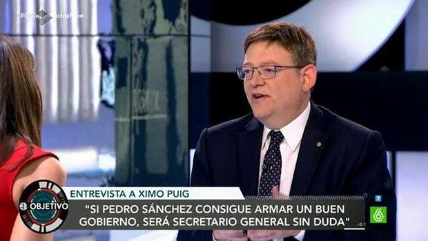 Imagen de la entrevista a Ximo Puig de este domingo