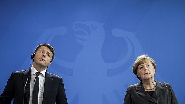 Matteo Renzi y Angela Merkel