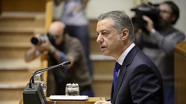 Iñigo Urkullu, durante una sesión de control en el Parlamento vasco