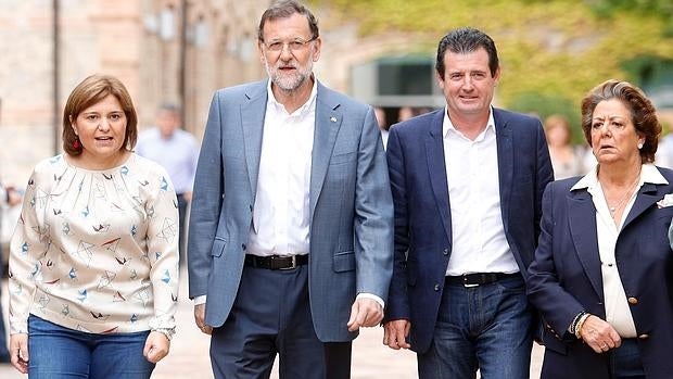 Bonig, Rajoy, Císcar y Barberá en una imagen de octubre de 2015