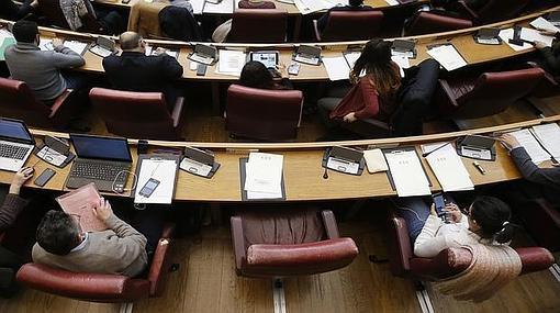 Imagen del escaño vacío de Peremarch en el pleno del 13 de enero