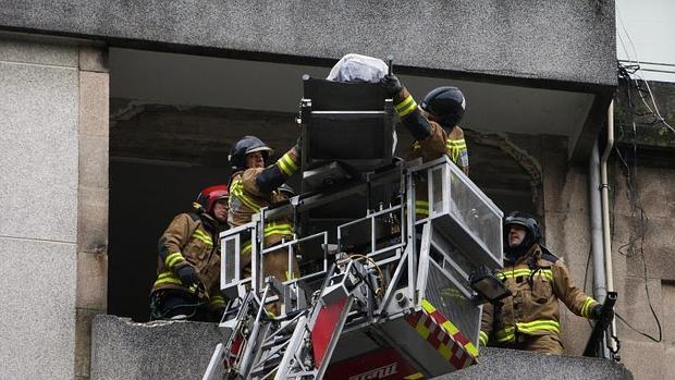 Efectivos de Bomberos en el lugar