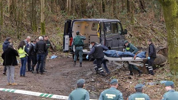 Lugar en el que apareció el cuerpo, en el monte de Gonzar, en O Pino