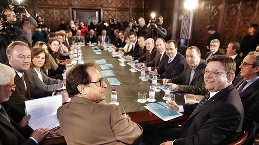 Imagen de la reunión celebrada en el Palau de la Generalitat