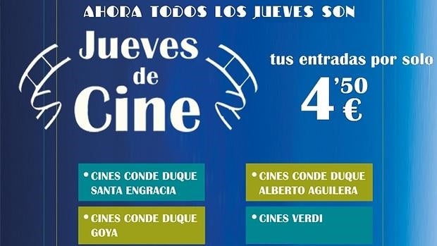 Hoy es #juevesdecine, entradas por 4,5 euros