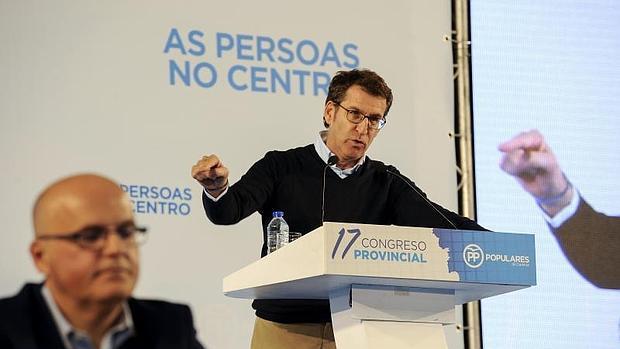 El líder del PP gallego, Alberto Núñez Feijóo, clausuró el congreso provincial del PP orensano