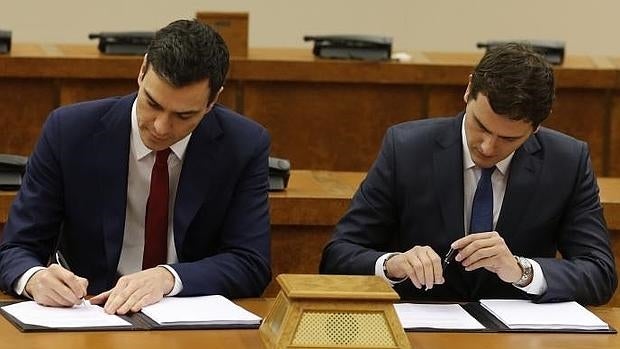 Pedro Sánchez y Albert Rivera