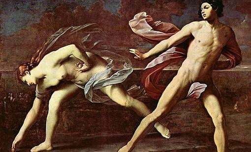 Mito de Atalanta e Hipómenes en un cuadro de Guido Reni