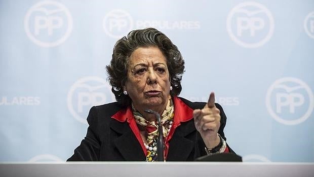 Rita Barberá, durante su última comparecencia en Valencia