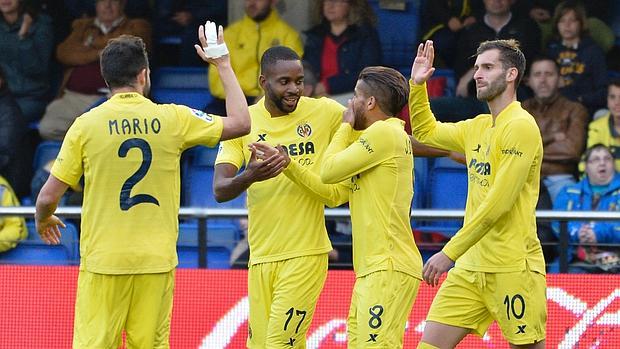 Los jugadores del Villarreal celebran el triunfo ante el Getafe