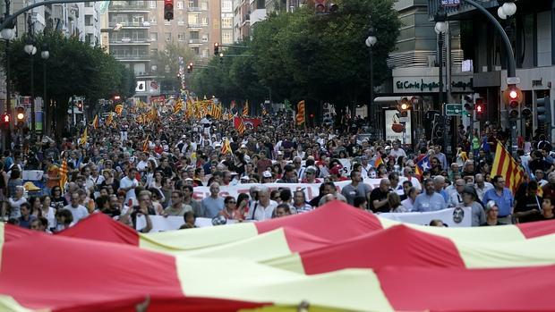Imagen de una manifestación en Valencia organizada por ACPV
