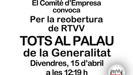 Imagen de la convocatoria para este viernes frente al Palau de la Generalitat