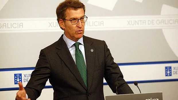 El presidente autonómico, Alberto Núñez Feijóo, tras el Consello de la Xunta