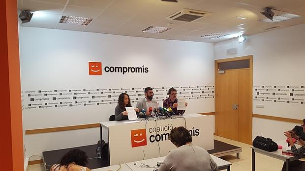 Los concejales de Compromís, este martes en la sede