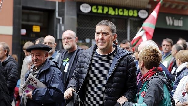 Otegi, el pasado domingo en una manifestación por los presos de ETA