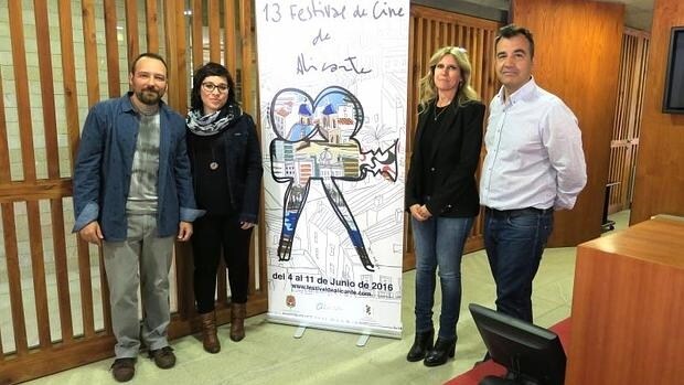 Alfredo Navarro, Claudia Pinto, Eva Montesinos y Vicente Seva, en la presentación del festival.