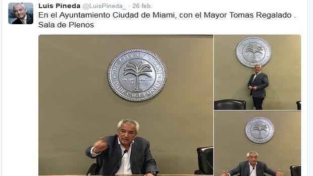 Luis Pineda, presidente de Ausbanc, en una de sus visitas a Miami