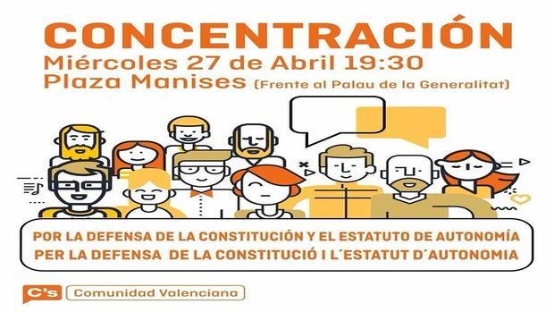 Imagen de la convocatoria para el acto auspiciado por Ciudadanos