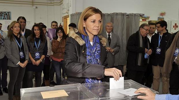 María Dolores de Cospedal, cabeza de lista por Toledo, votó en Albacete en las pasadas elecciones generales