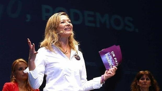 La diputada Victoria Rosell, juez en excedencia, en un mitin de Podemos el pasado diciembre