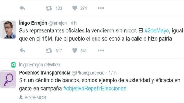 Errejón asemeja el 2 de Mayo con el 15M