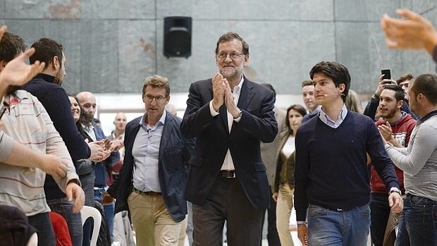 El presidente del Gobierno en funciones y líder del PP, Mariano Rajoy en Orense