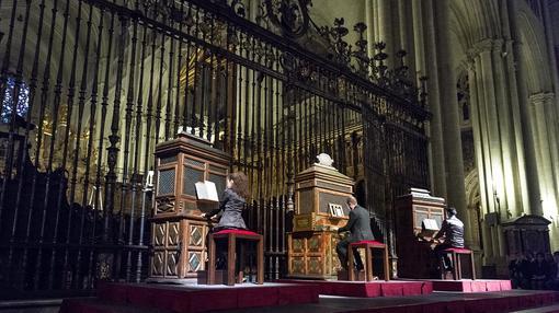 Los intérpretes, durante el concierto