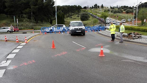 El corte al tráfico se realizó el martes tras las fuertes lluvias