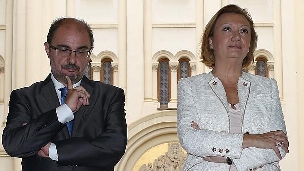 Javier Lambán (PSOE) y Luisa Fernanda Rudi (PP), en una imagen de archivo