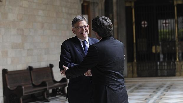 Imagen de Puig y Puigdemont tomada este miércoles en Barcelona