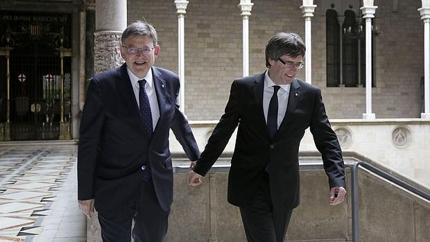 Imagen de Puig y Puigdemont tomada este miércoles en Barcelona