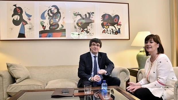 Carles Puigdemont, reunido con Francina Armengol