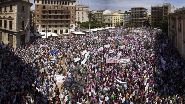 Imagen de la manifestación celebrada el domingo en Valencia