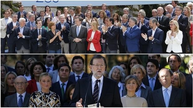 Rajoy, con sus números uno al Congreso en la lista del 26-J (arriba) y en la del 20-D (abajo)