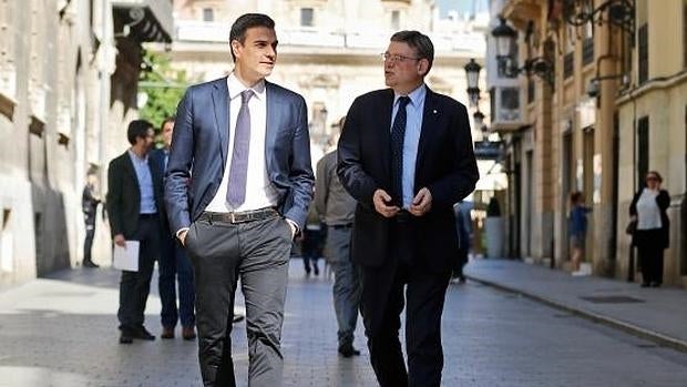 Pedro Sánchez y Ximo Puig la pasada semana en Valencia