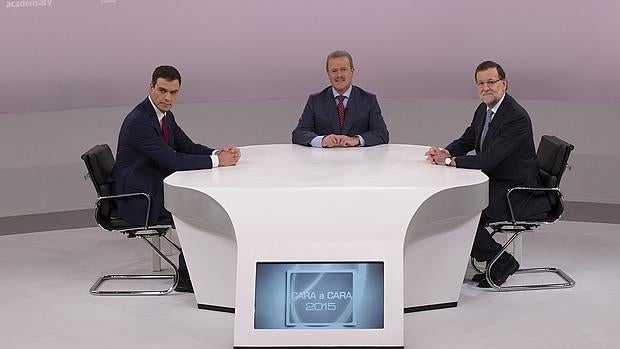 Mariano Rajoy y Pedro Sánchez en el cara a cara previo al 20-D