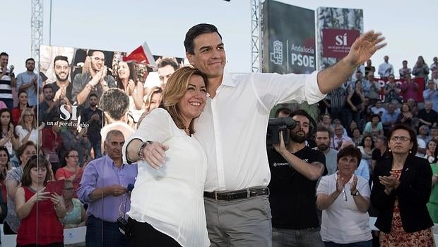 Sánchez y Díaz, en un acto de precampaña