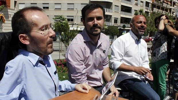 Pablo Echenique, Alberto Garzón y José García Molina