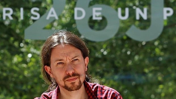 Pablo Iglesias este jueves durante la presentación de su campaña electoral