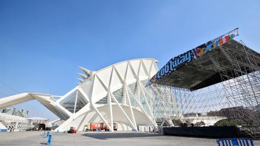 Imagen de los preparativos del Festival de les Arts