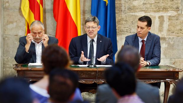 Imagen de Ximo Puig en el acto celebrado este lunes en el Palau de la Generalitat